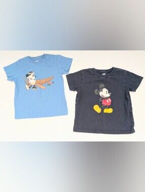 Bundle of 2 Disney Kids' (Size 3-4) Mickey & Minnie Mouse Graphic Tees/T-Shirts